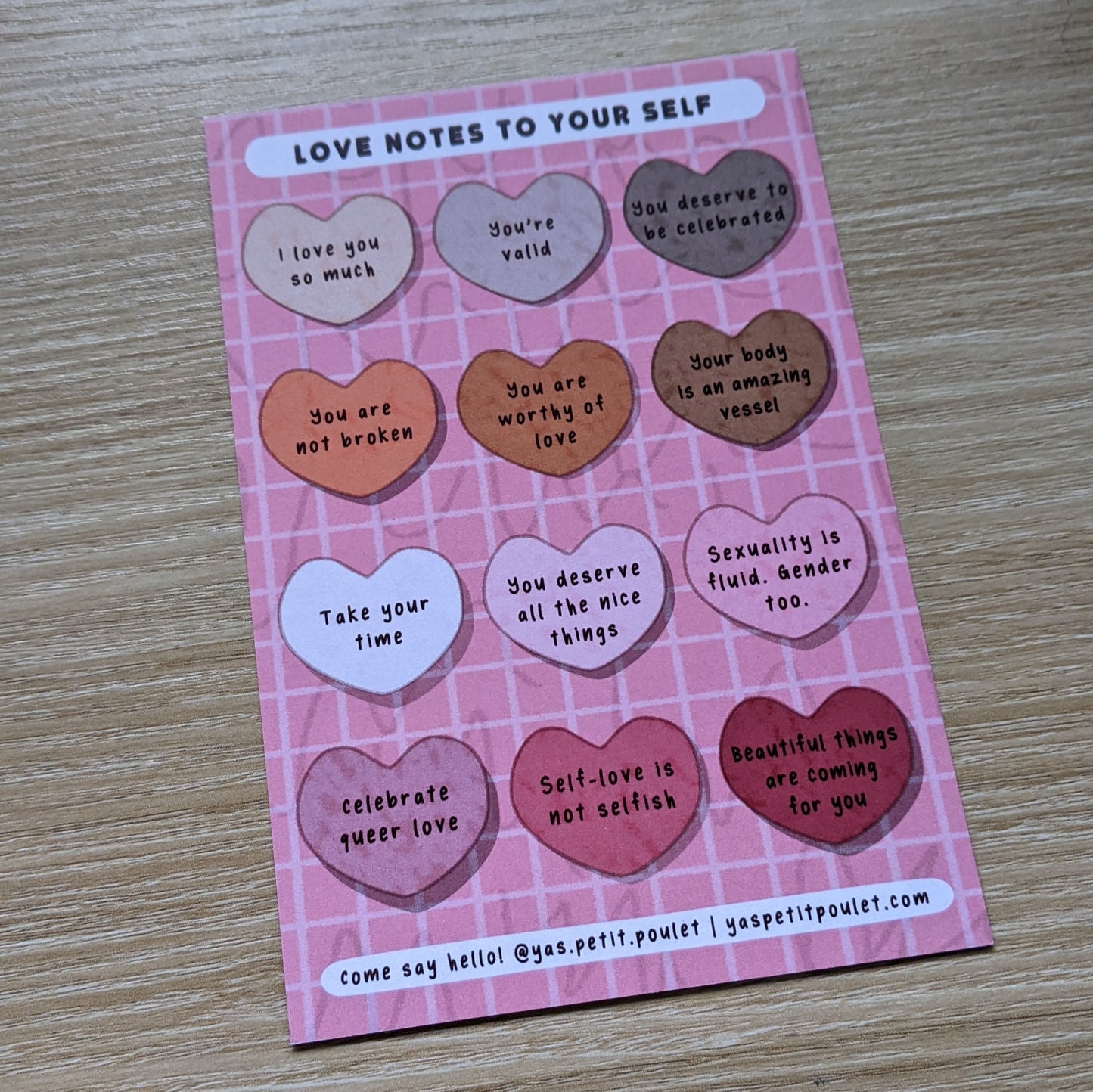 Notes d'amour pour vous-même | Carte postale