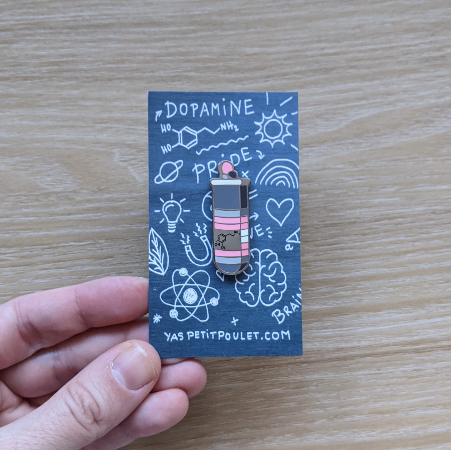 Flacons de fierté dopamine | Insigne en émail
