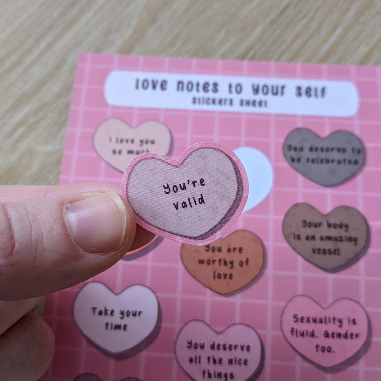 Notes d'amour pour vous-même | Feuille d'autocollants