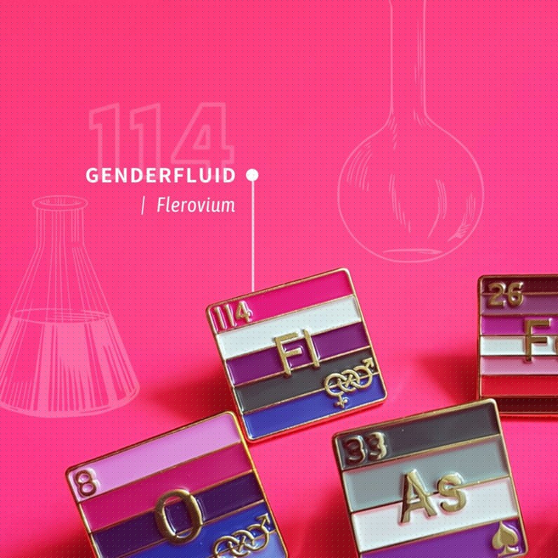 Genre fluide - Fluor | Insigne en émail