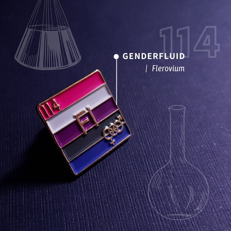 Genderfluid - Fluorine | Enamel Badge