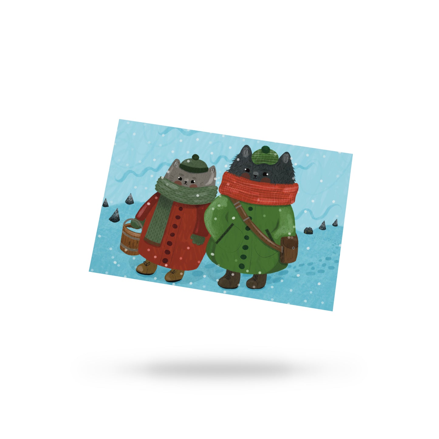 Chats d’hiver | Carte postale