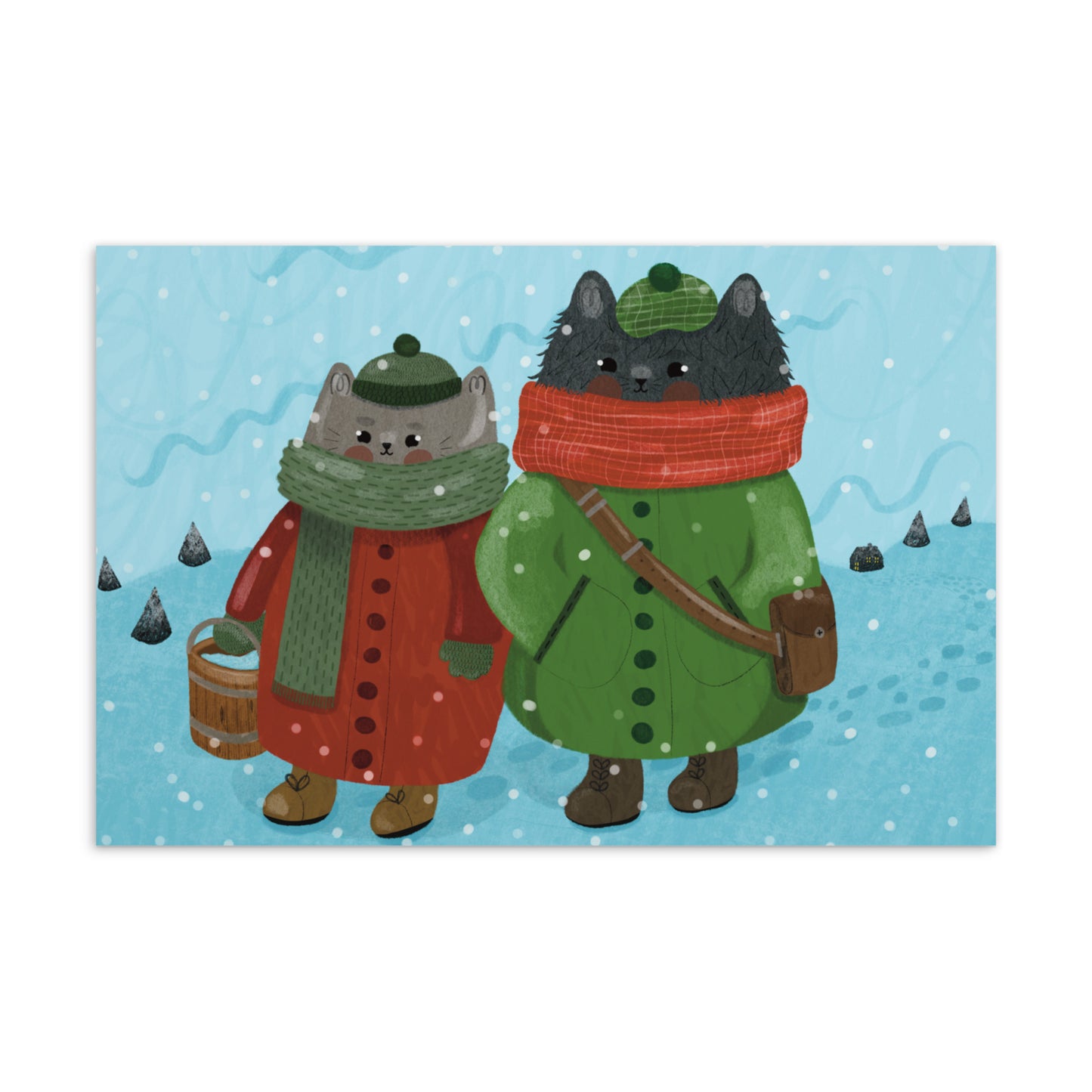 Chats d’hiver | Carte postale