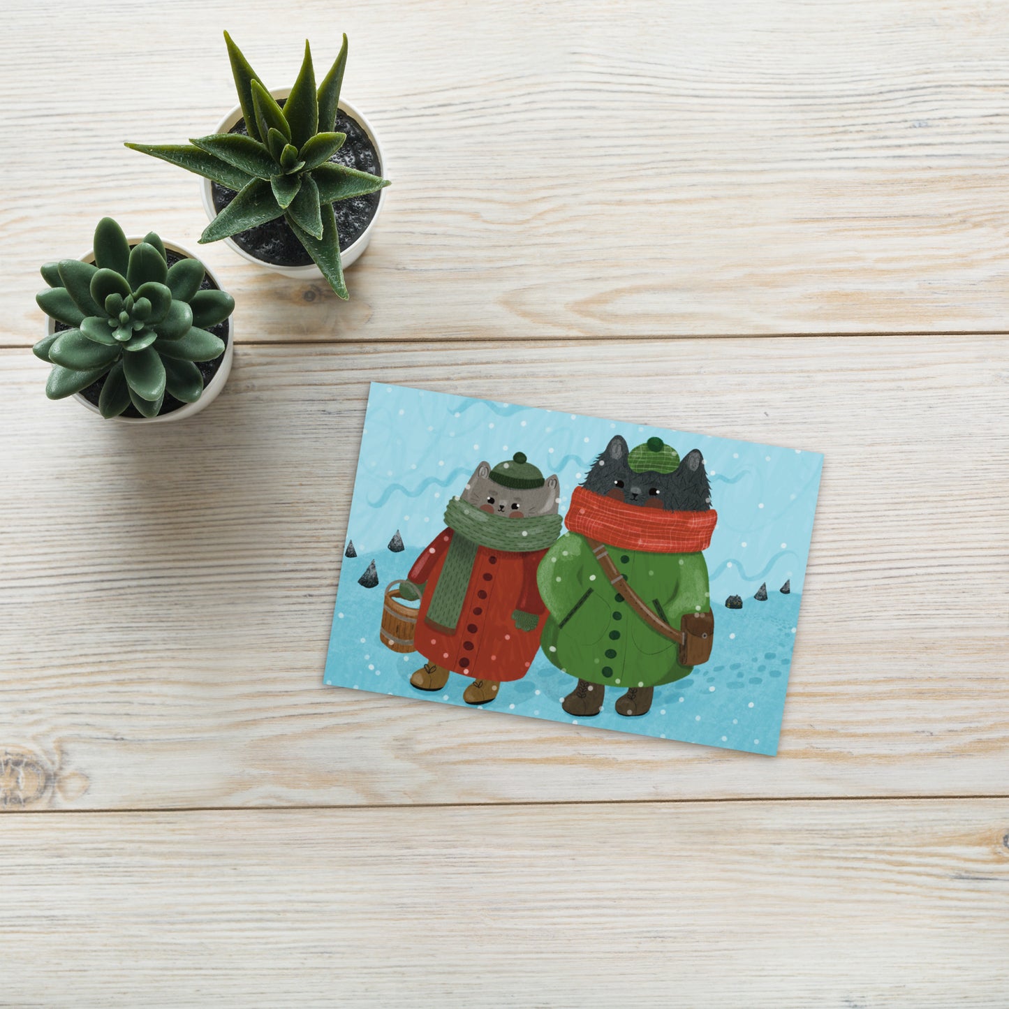 Chats d’hiver | Carte postale