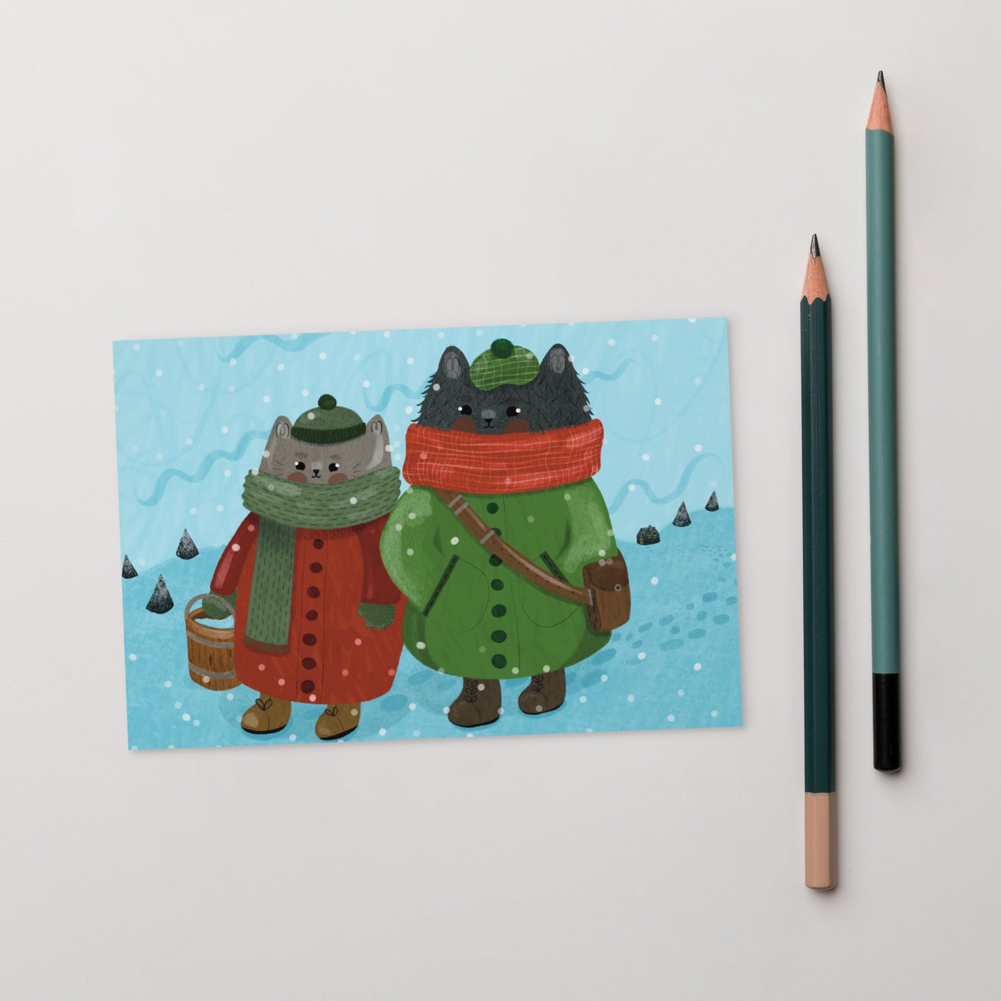 Chats d’hiver | Carte postale