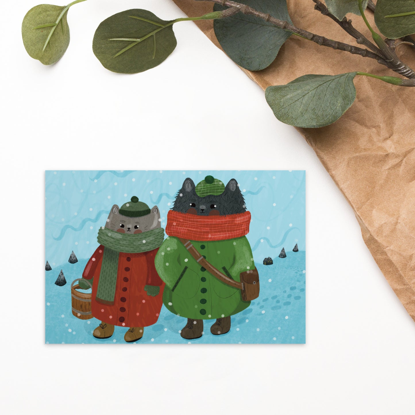 Chats d’hiver | Carte postale