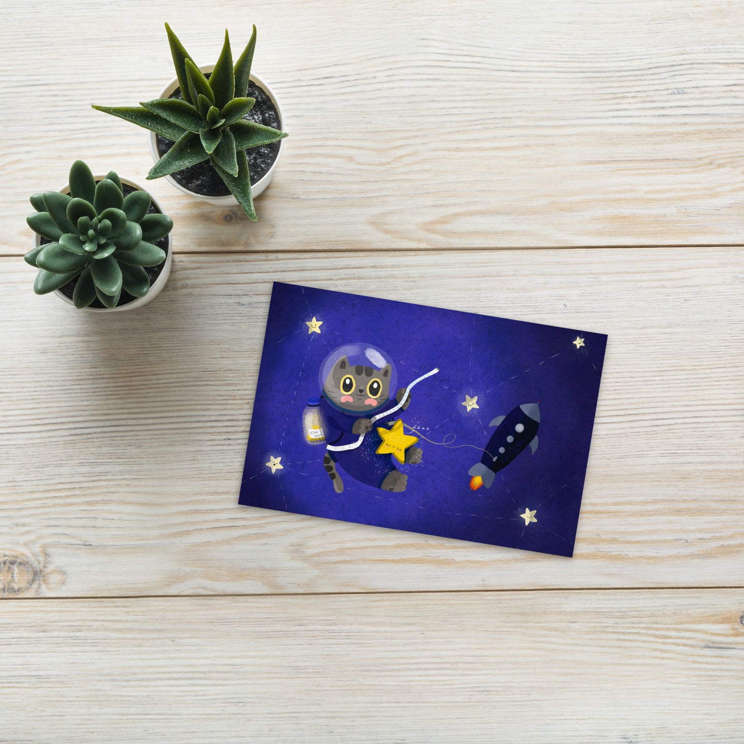 Astronaut Cat Collecting cute sleeping star dust