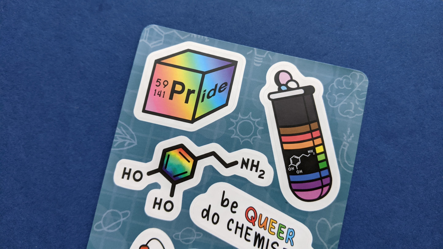 Chimie queer | Feuille d'autocollants