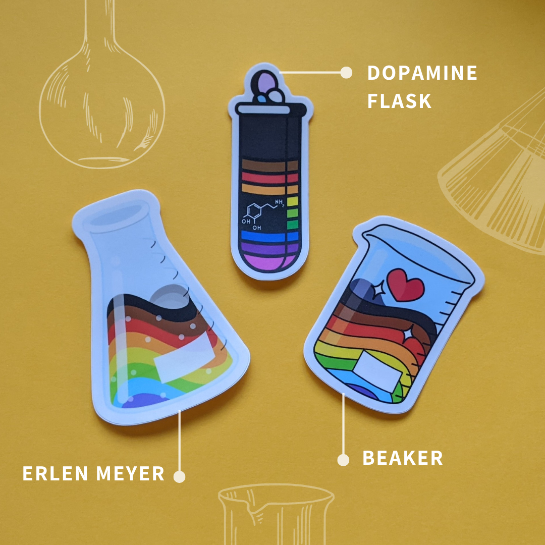 Rainbow Chemistry Glassware | Sticker