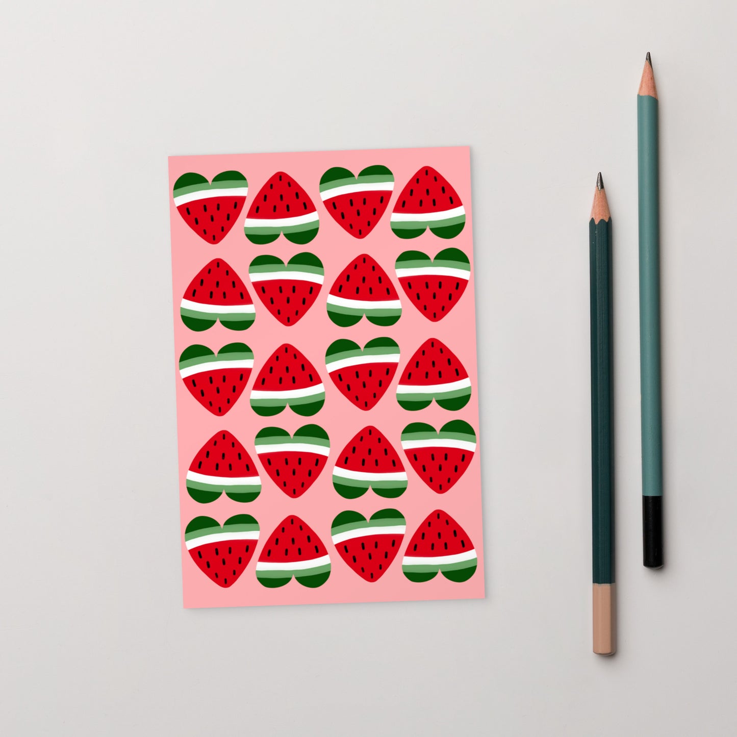 Palestine Hearts Pattern Postcard