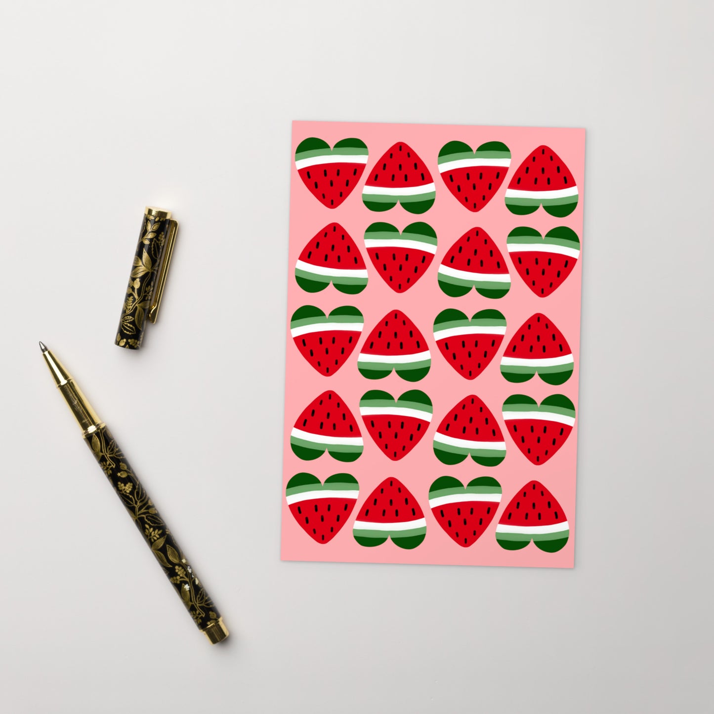 Palestine Hearts Pattern Postcard