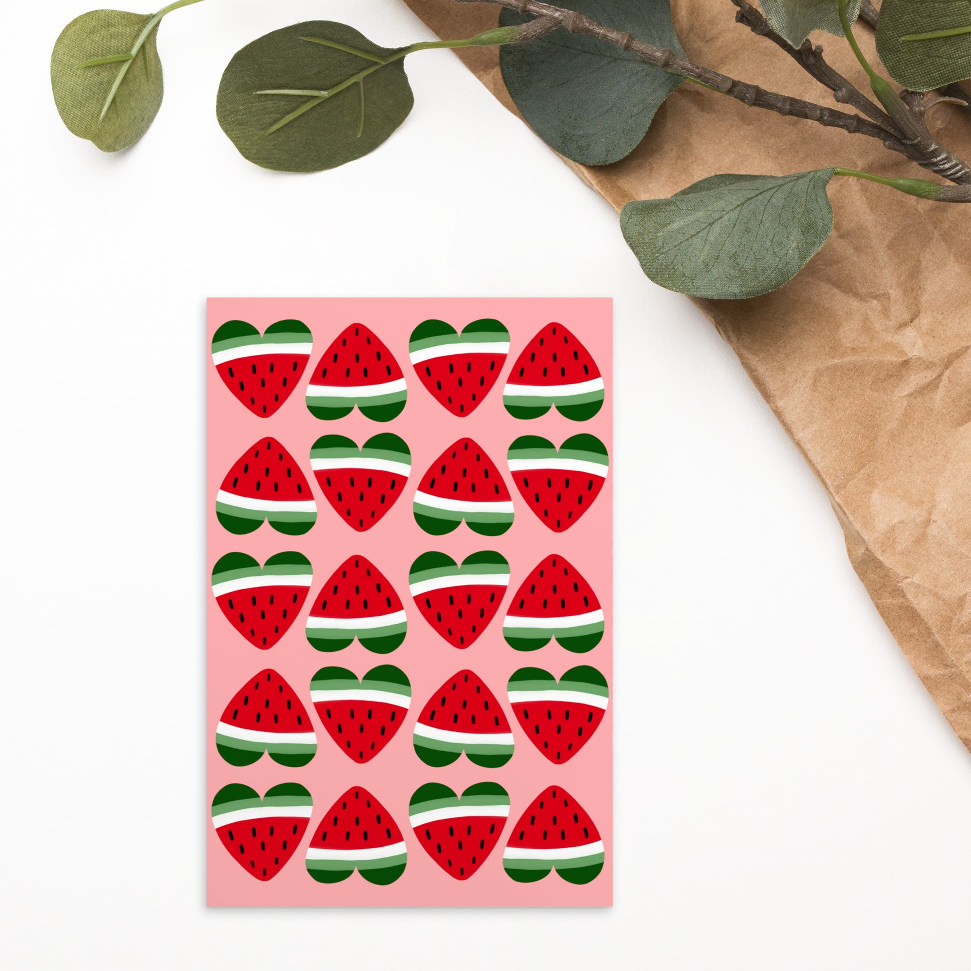 Palestine Hearts Pattern Postcard