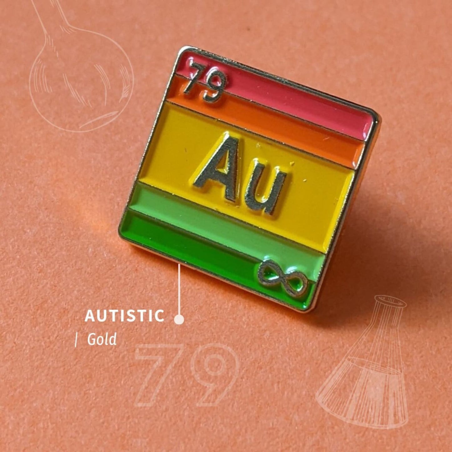 Autiste - Or | Insigne en émail