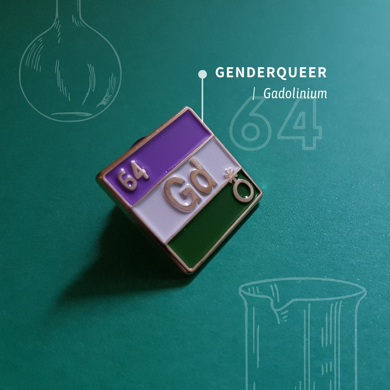 Genderqueer - Gadolinium | Enamel Badge