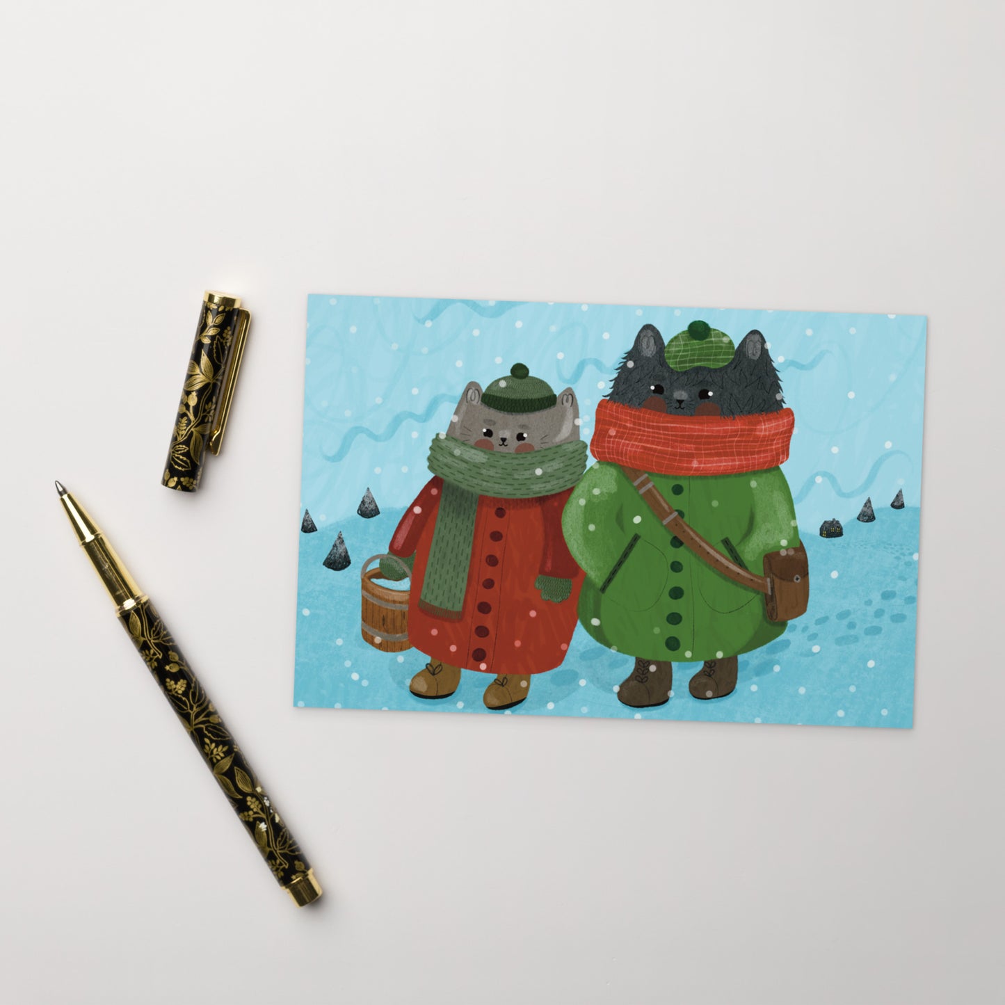 Chats d’hiver | Carte postale